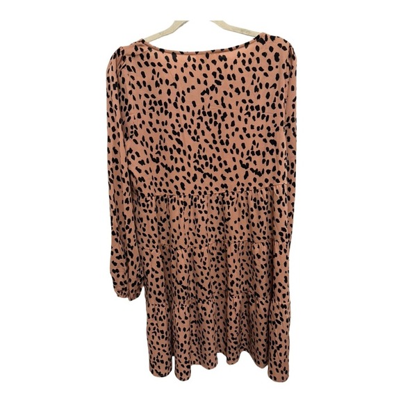 EE: Some Follow Me Into The Jungle long Sleeve Animal Print Dress Size Large NWT - Picture 4 of 6